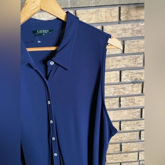 Ralph Lauren 3x navy‎ blue jumpsuit with belt - Picture 4 of 7